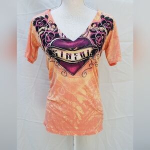 Sinful short sleeve top Size M